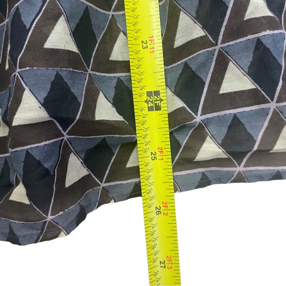 Twinkle by Wenlan by Anthropologie flutter blouse silk geometric print ruffle 4 - Picture 9 of 10